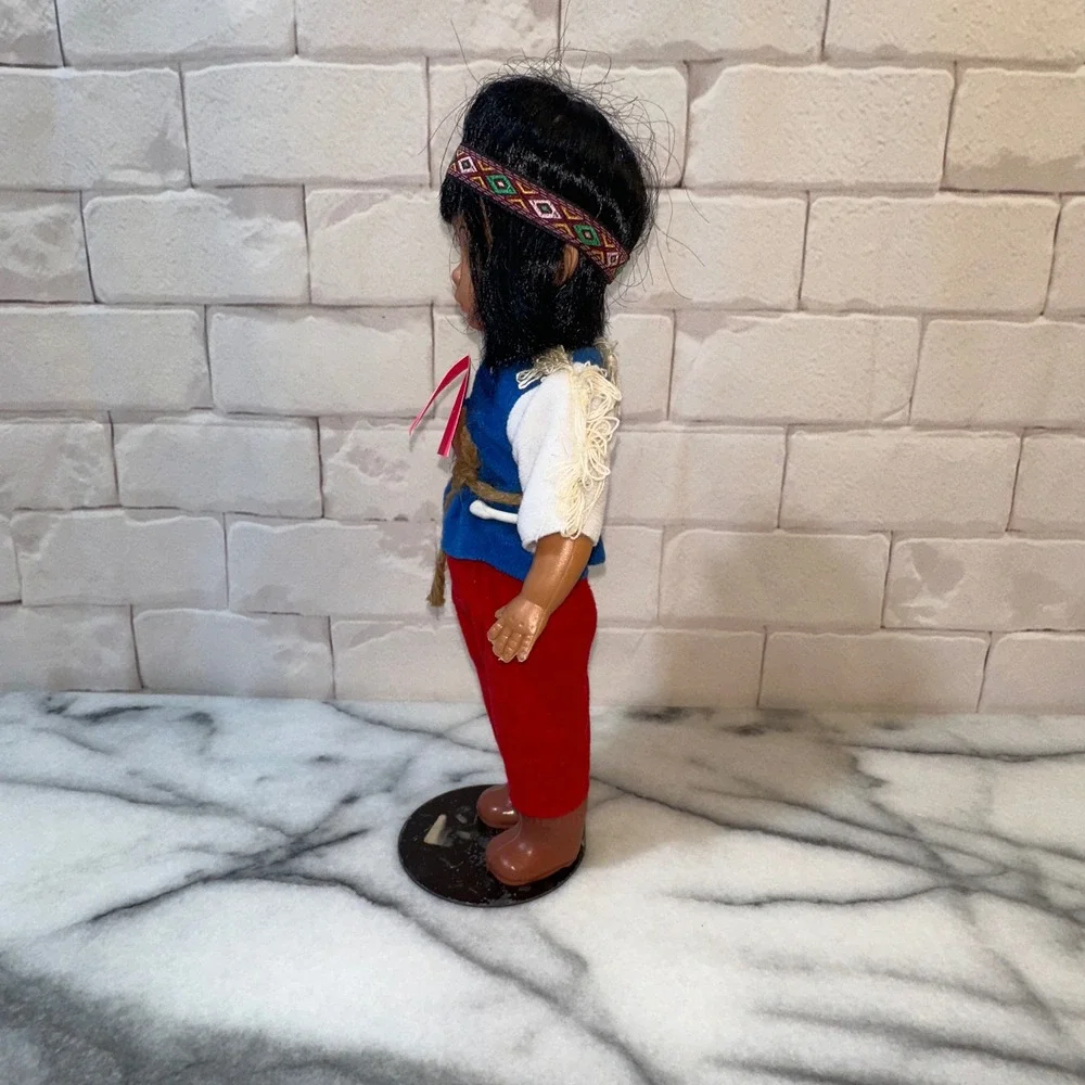Vintage 1970 Apache Souvenir Doll Native American Style with Stand Collectible